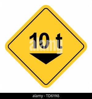 Maximum weight traffic sign Stock Vector