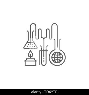 Research Related Vector Thin Line Icon. Isolated on White Background. Editable Stroke. Vector Illustration. Stock Vector