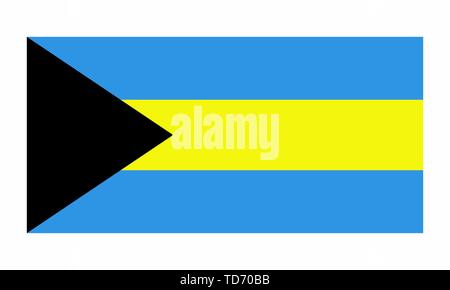 Bahamas flag illustration Stock Vector