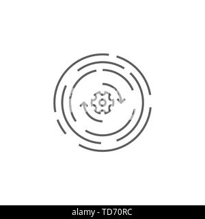 Update Related Vector Thin Line Icon. Isolated on White Background. Editable Stroke. Vector Illustration. Stock Vector