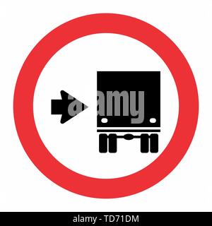 Trucks keep right traffic sign isolated on white background Stock Vector