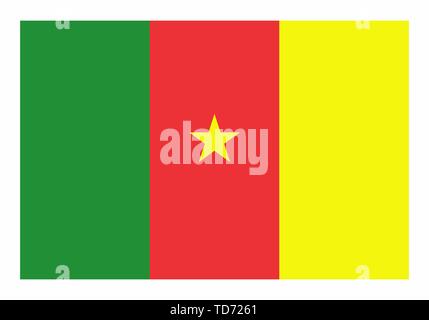 Illustration of the isolated Cameroon national flag Stock Vector