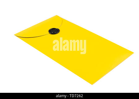 isolated yellow closed envelope on white background Stock Photo