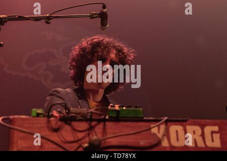 June 11, 2019 - Madison, Wisconsin, U.S - BARDO MARTINEZ of Chicano Batman during the Father of the Bride Tour at The Sylvee in Madison, Wisconsin (Credit Image: © Daniel DeSlover/ZUMA Wire) Stock Photo