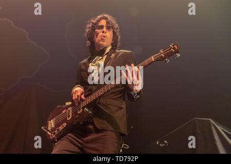 June 11, 2019 - Madison, Wisconsin, U.S - EDUARDO ARENAS of Chicano Batman during the Father of the Bride Tour at The Sylvee in Madison, Wisconsin (Credit Image: © Daniel DeSlover/ZUMA Wire) Stock Photo