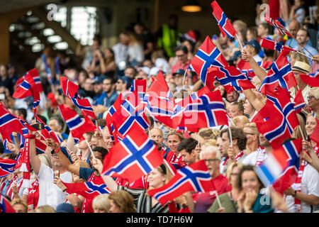 NICE, N - 11.06.2019: FRANCE X NORWAY - Norwegian fans before a match between France X Norueiga, valid for the FIFA Women&#3World Cup Cup 2019, held on Wednesday, June 12, 2019, at the Allianz Riviera Stadium in Nice, France. (Photo: Richard Callis/Fotoarena) Credit: Foto Arena LTDA/Alamy Live News Stock Photo