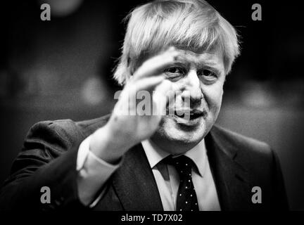 British Foreign Secretary Boris Johnson during FAC the EU Foreign Ministers Council at European Council headquarters in Brussels, Belgium on 14.11.2016 by Wiktor Dabkowski | usage worldwide Stock Photo