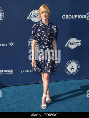 June 12, 2019 - Los Angeles, California, USA - Katherine McNamara attends the Los Angeles Dodgers Foundation Blue Diamond Gala at Dodger Stadium. (Credit Image: © Billy Bennight/ZUMA Wire) Stock Photo