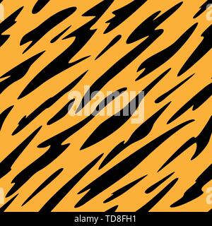Abstract Black and Orange Stripes Seamless Repeating Pattern Vector Illustration Stock Vector