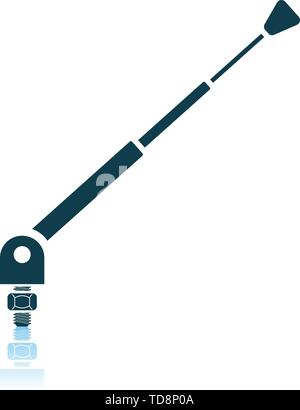 Radio Antenna Component Icon. Shadow Reflection Design. Vector Illustration. Stock Vector
