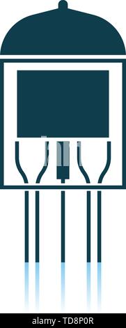 Electronic Vacuum Tube Icon. Shadow Reflection Design. Vector Illustration. Stock Vector