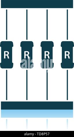 Resistor Tape Icon. Shadow Reflection Design. Vector Illustration. Stock Vector