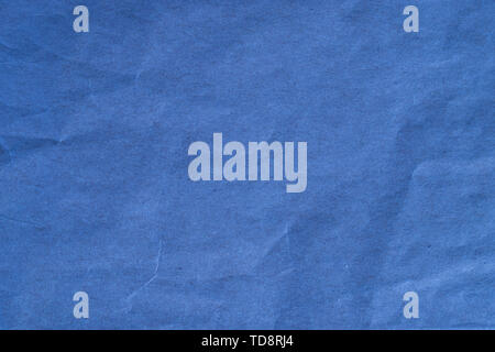 Blue crumpled paper for background Stock Photo