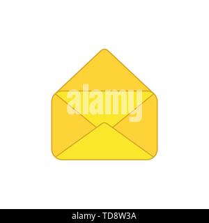 Vector icon of opened mail envelope. Colored outlines. Stock Vector