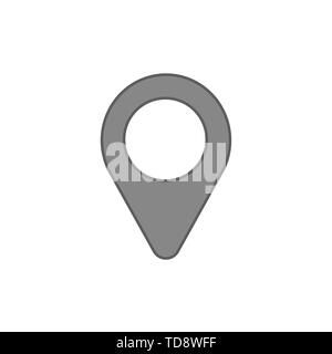 Vector icon of placemarker map pointer. Colored outlines. Stock Vector