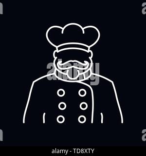 Chef icon in a cooking hat vector logo. Kitchen symbol. Stock Vector