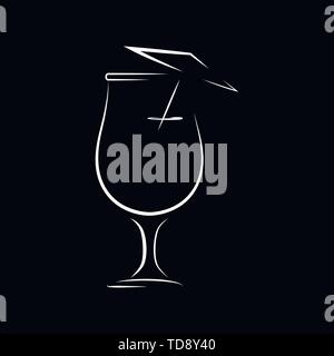 Cocktail icon vector, pictogram isolated on background Stock Vector