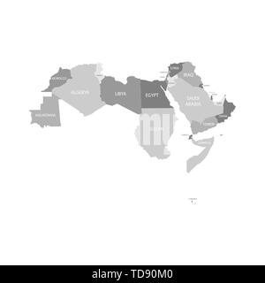 Arab League Countries maps set. Vector eps10 Stock Vector