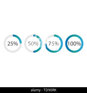 Loading bar icons set. Flat style. Vector Stock Vector