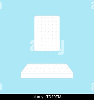 Mattress icon on blue background. Vector eps10 Stock Vector