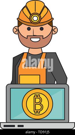 Bitcoin cryptocurrency digital money symbols Stock Vector