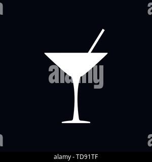 Cocktail icon vector, pictogram isolated on background Stock Vector