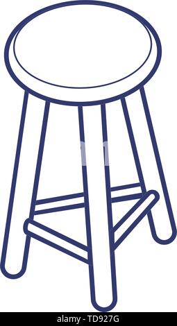 Vector illustration. Stool icon in linear, simple and geometric mode. Stock Vector