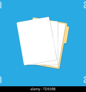 Paper lists folder icon with shadow. Vector Stock Vector