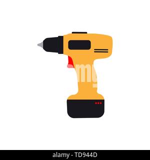 Electric screwdriver icon flat style. Vector eps10 Stock Vector