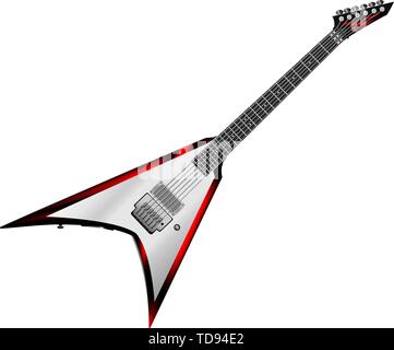 Rock Guitar isolated on white background Stock Vector