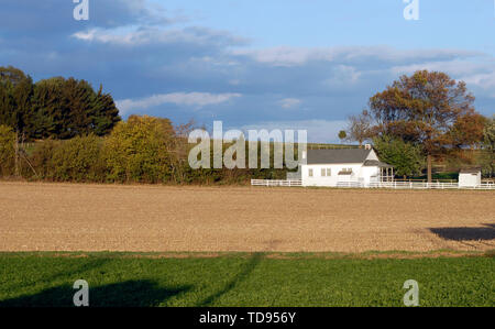 Amish One Room School House in Countryside Stock Photo
