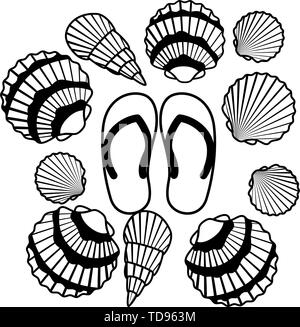 striped beach sandals on white background Stock Vector Image & Art - Alamy