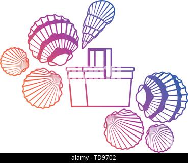 straw picnic basket on white background Stock Vector