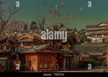 Filming in the ancient city of Lijiang Stock Photo