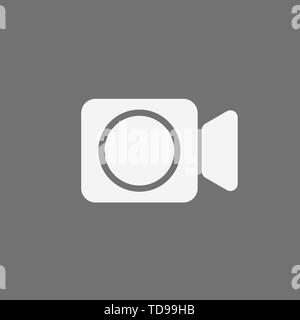 Video camera icon isolated on grey back Stock Vector