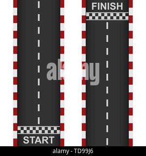 Racing road start and finish. Vector illustration Stock Vector