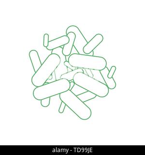 Probiotics icon back. green color. Vector illustration Stock Vector
