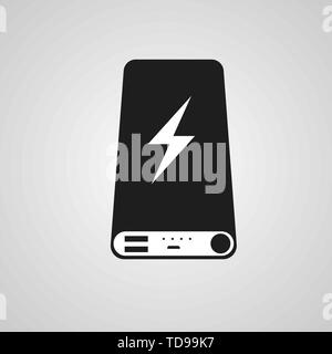 Power bank icon isolated on grey gradient back Stock Vector