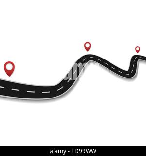 Road with pointers. Road trip. Vector eps10 Stock Vector