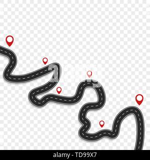 Road with pointers. Road trip. Vector eps10 Stock Vector