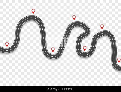 Road with pointers. Road trip. Vector eps10 Stock Vector
