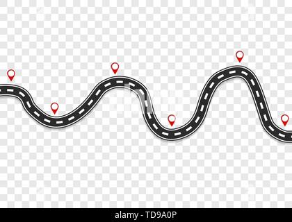 Road with pointers. Road trip. Vector eps10 Stock Vector