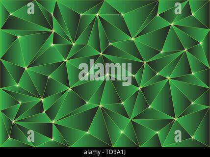Abstract green glossy polygon pattern design modern background texture vector illustration. Stock Vector