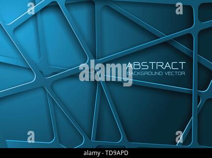 Abstract blue tone mesh line cross pattern overlap design modern futuristic background vector illustration. Stock Vector