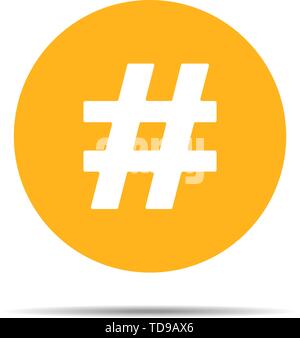 Hashtag icon sign with shadow. Vector eps10 Stock Vector