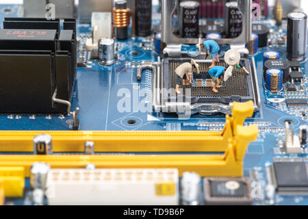Computer motherboard creative toy picture Stock Photo