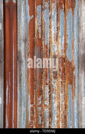 Rusting corrugated iron texture Stock Photo