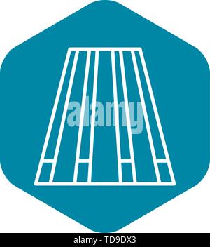 Bowling road pins icon, outline style Stock Vector