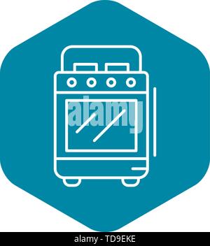 Cooker stove icon, outline style Stock Vector