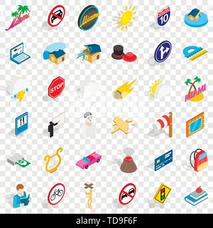 Character icons set, isometric style Stock Vector